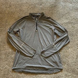 Men’s Nike Gray Drifit Long Sleeve Quarter Zip Size Medium